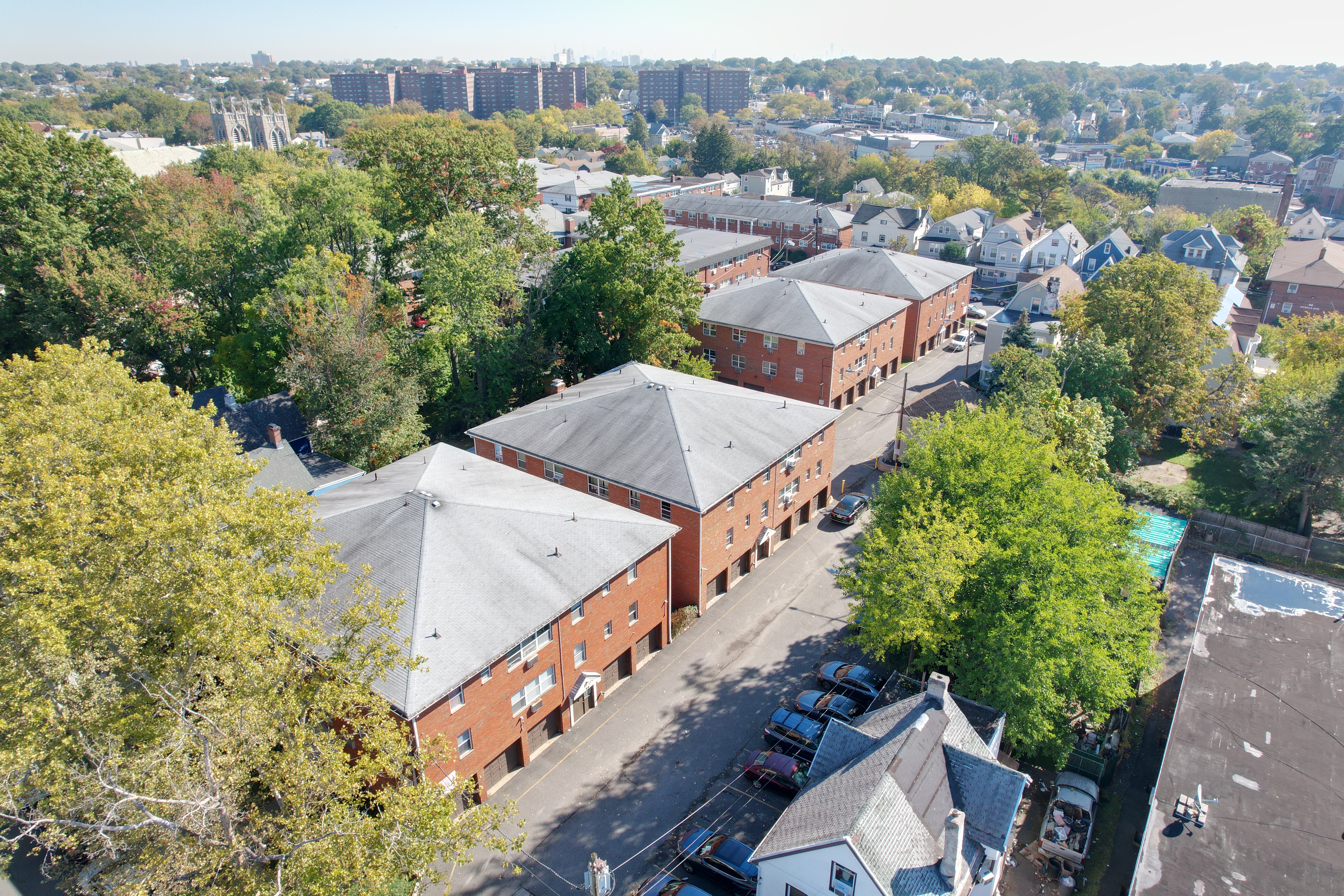 Aerial view of Myrlin Apartments buildings